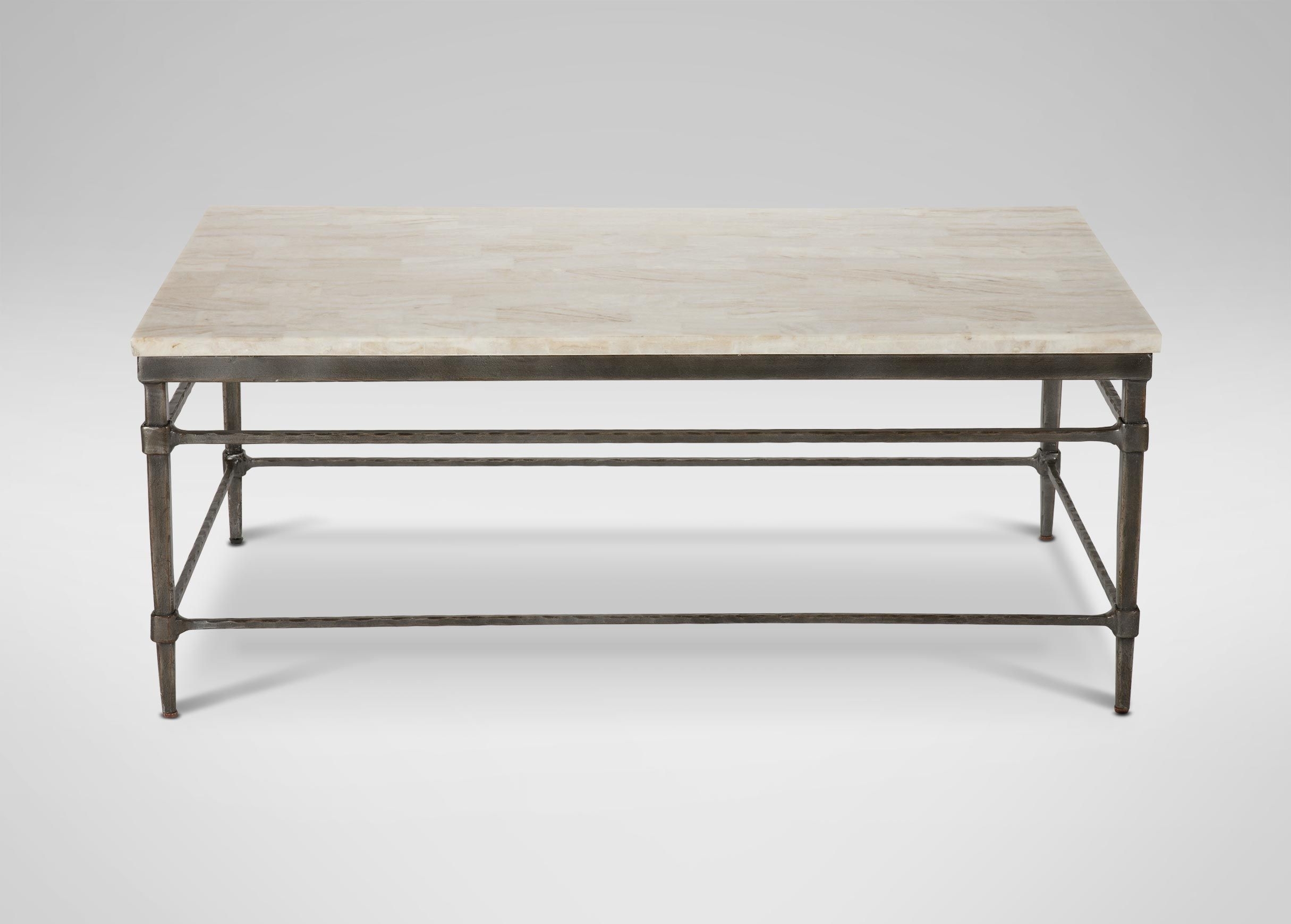 Vida Large Stone Top Coffee Table | Coffee Tables | Ethan Allen For Stone Top Coffee Tables (Photo 1 of 30)