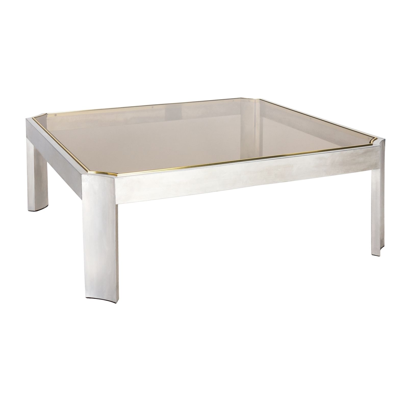 Vintage Brass Waterfall Coffee Table Acrylic Rotating Glass Pertaining To Square Waterfall Coffee Tables (View 5 of 30)