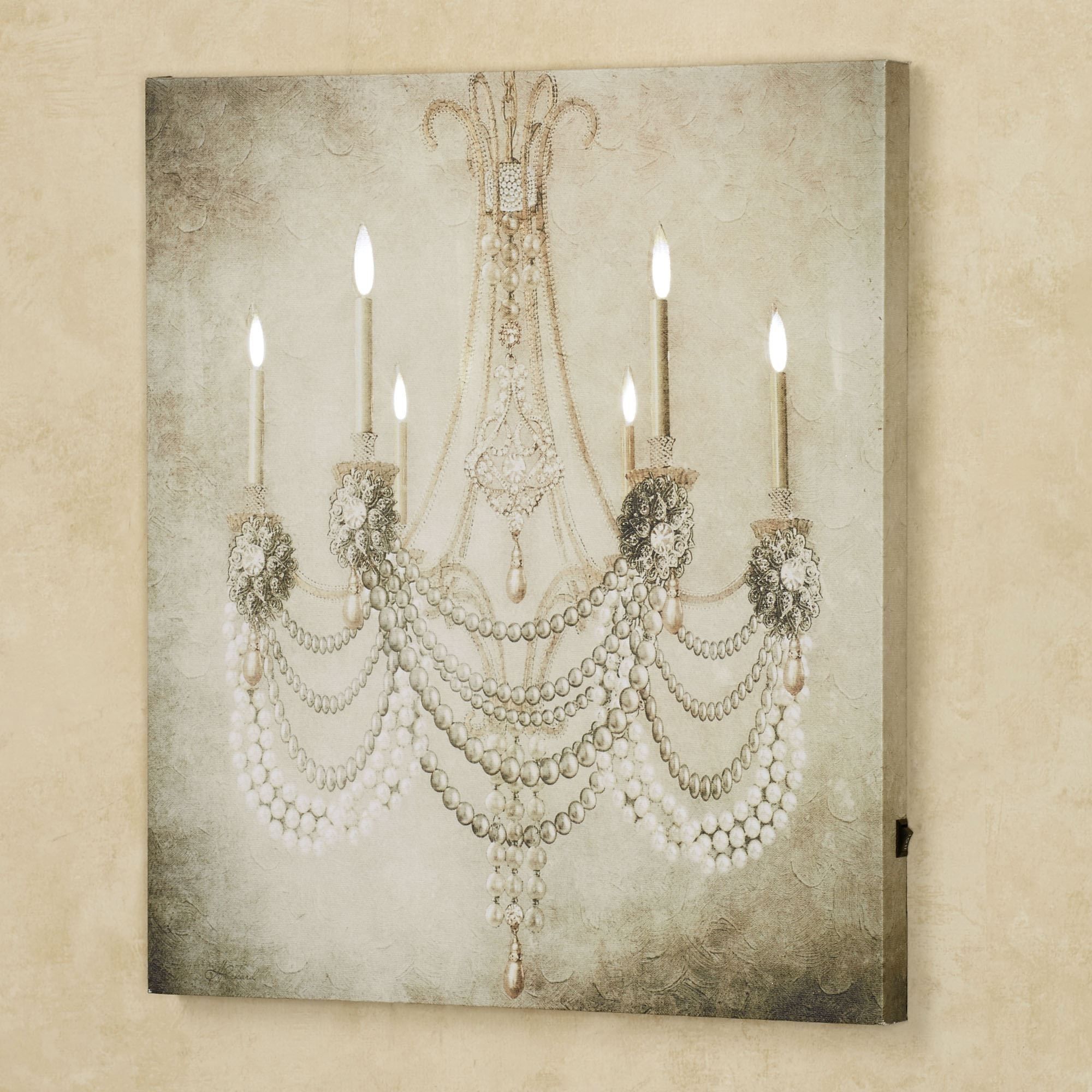 Vintage Chandelier Led Lighted Canvas Art Intended For Lighted Wall Art (Photo 7 of 20)