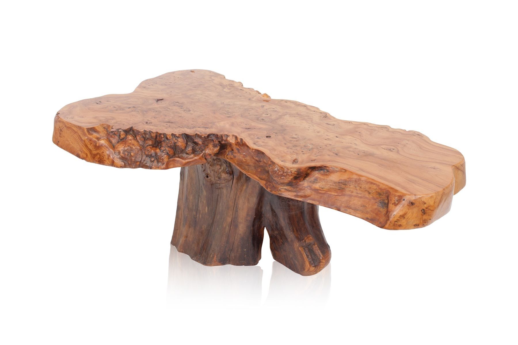Vintage Natural Burl Wood High Gloss Coffee Table For Sale At Pamono With Regard To Stack Hi Gloss Wood Coffee Tables (View 10 of 30)