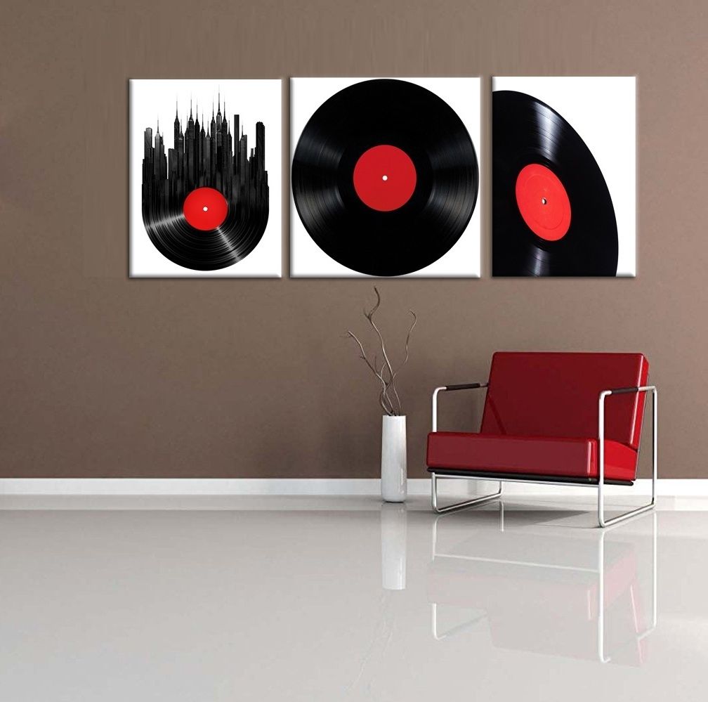 Vintage Retro Disk Abstract Painting Wall Art Modern Canvas Art Wall Intended For Modern Canvas Wall Art (Photo 16 of 20)
