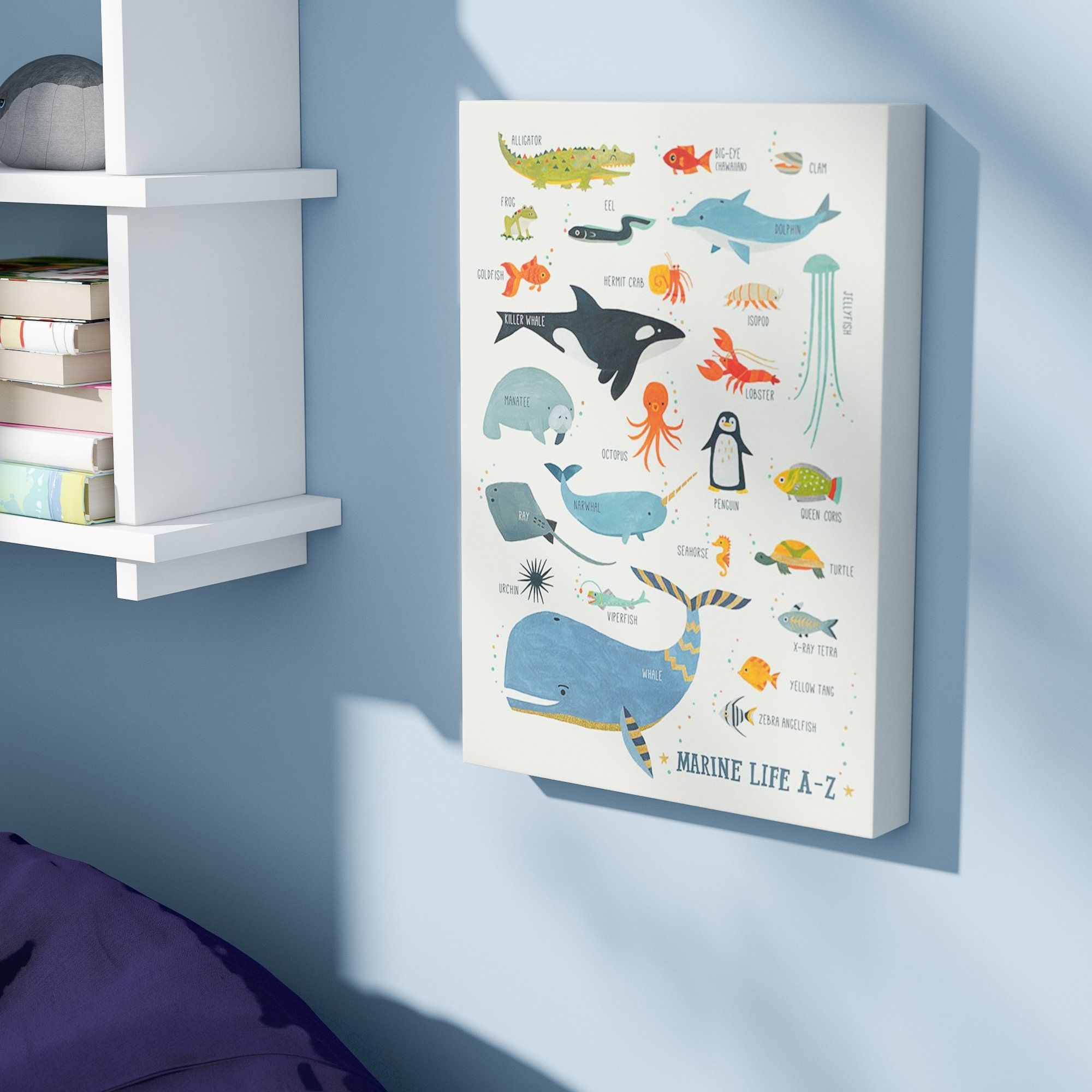 Viv + Rae Geoffrey Marine Life A Zirene Chan Stretched Canvas With Whale Canvas Wall Art (View 18 of 20)