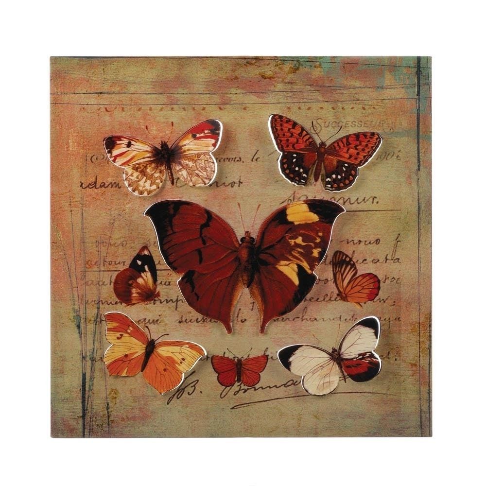 Wall Art, 3d Rustic Metal Mount Butterfly Wall Decor Wall Art | Ebay Regarding Rustic Metal Wall Art (View 14 of 20)
