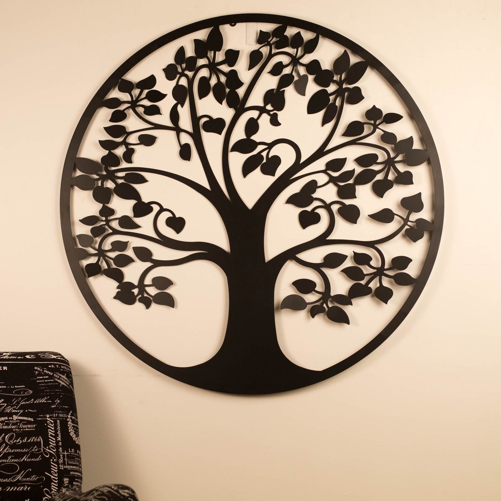 Wall Art 99cm Tree Of Life Black Metal Unique Steel Stylish Designer Throughout Tree Of Life Wall Art (View 12 of 20)