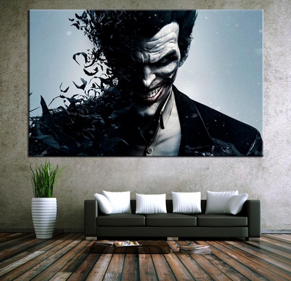 Wall Art Canvas Movie Poster Batman Joker Poster Print On Canvas Pertaining To Wall Art Canvas (View 10 of 20)