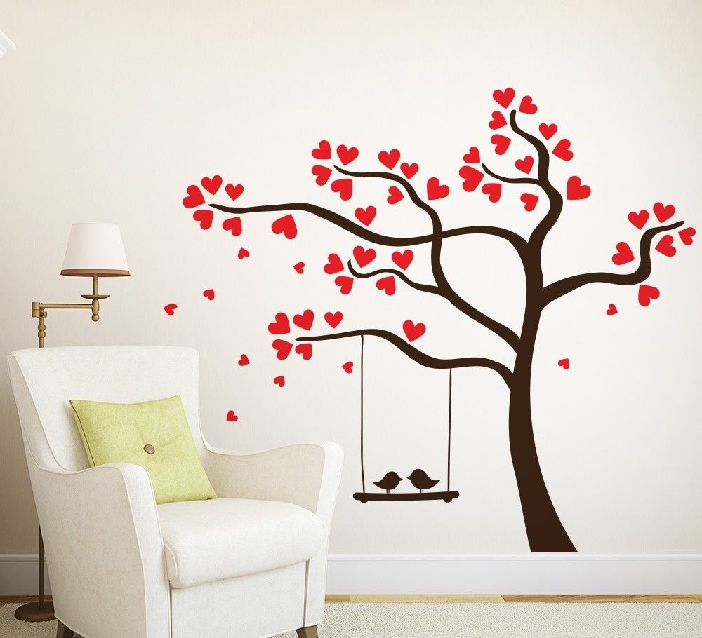 Wall Art Ideas Design : Love Heart Tree Wall Art Bird, Bird Tree Pertaining To Tree Wall Art (Photo 13 of 20)