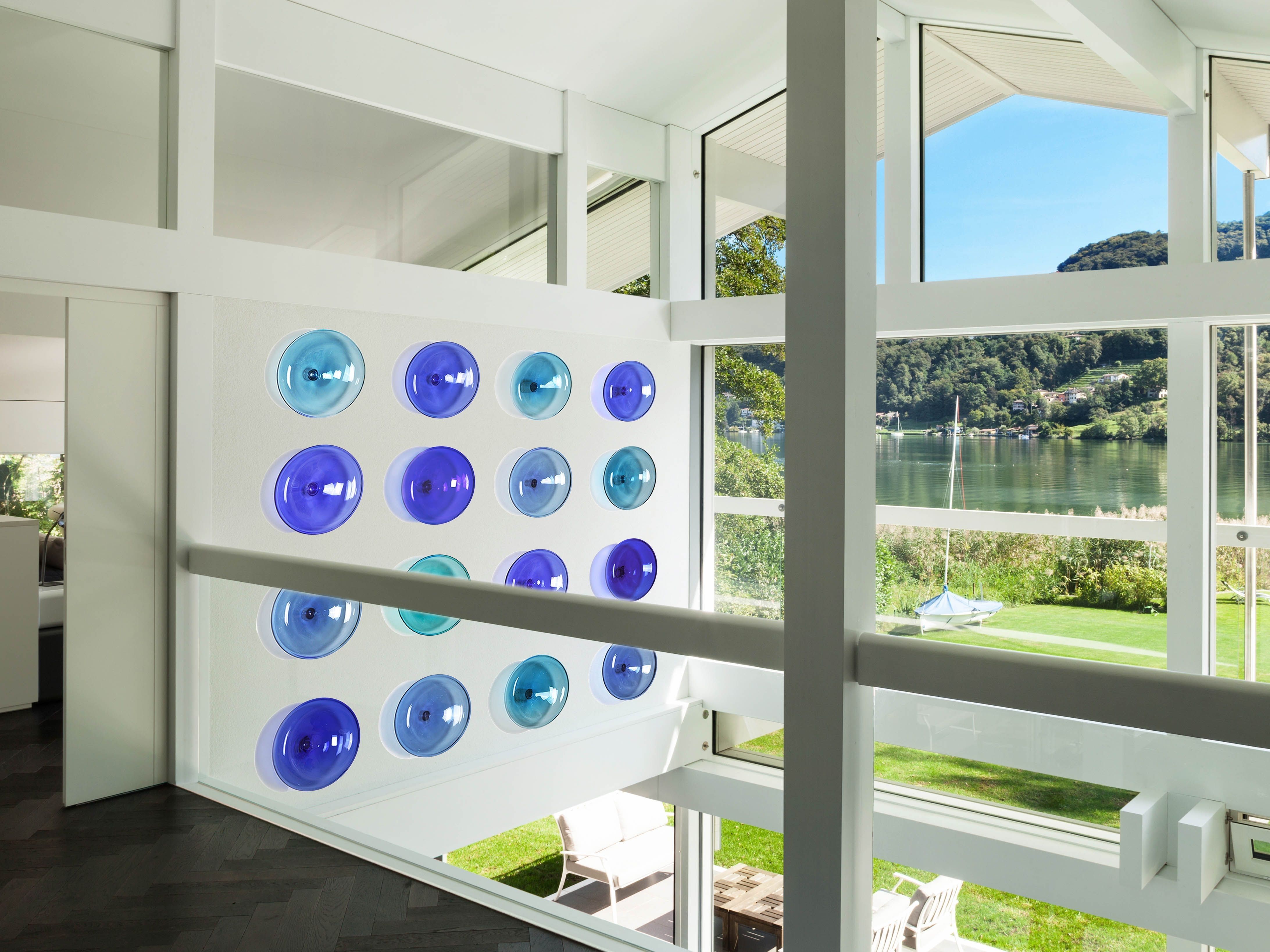 Wall Art Installation. Blue Colors Hand Blown Glass Installation Intended For Blown Glass Wall Art (Photo 16 of 20)