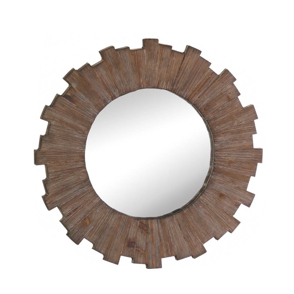 Wall Mirrors Decorative, Mdf Wood Framed Round Mirror Wall Art Decor Intended For Mirror Wall Art (View 20 of 20)