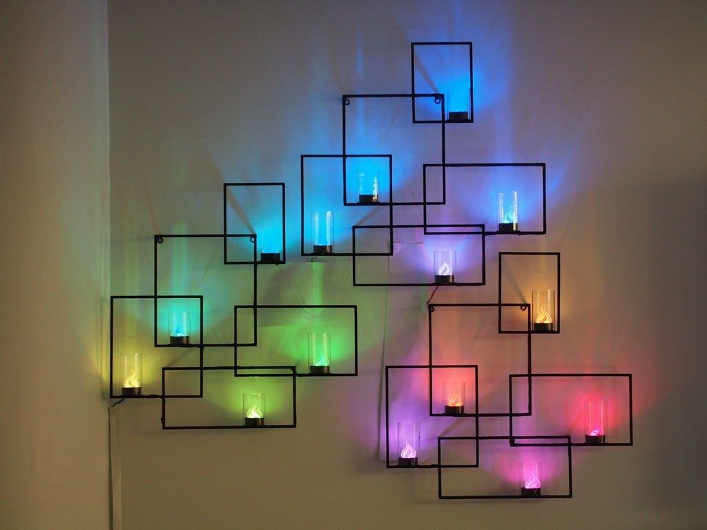 Wall Sconces With Hidden Weather Display And Tangible User Interface Pertaining To Led Wall Art (Photo 13 of 20)