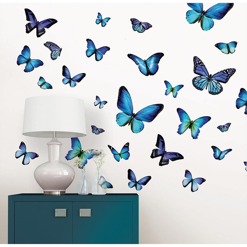 Wallpops 34.5 In. X 39 In. Mariposa Butterfly Wall Decal Wpk1725 Pertaining To Butterfly Wall Art (Photo 12 of 20)