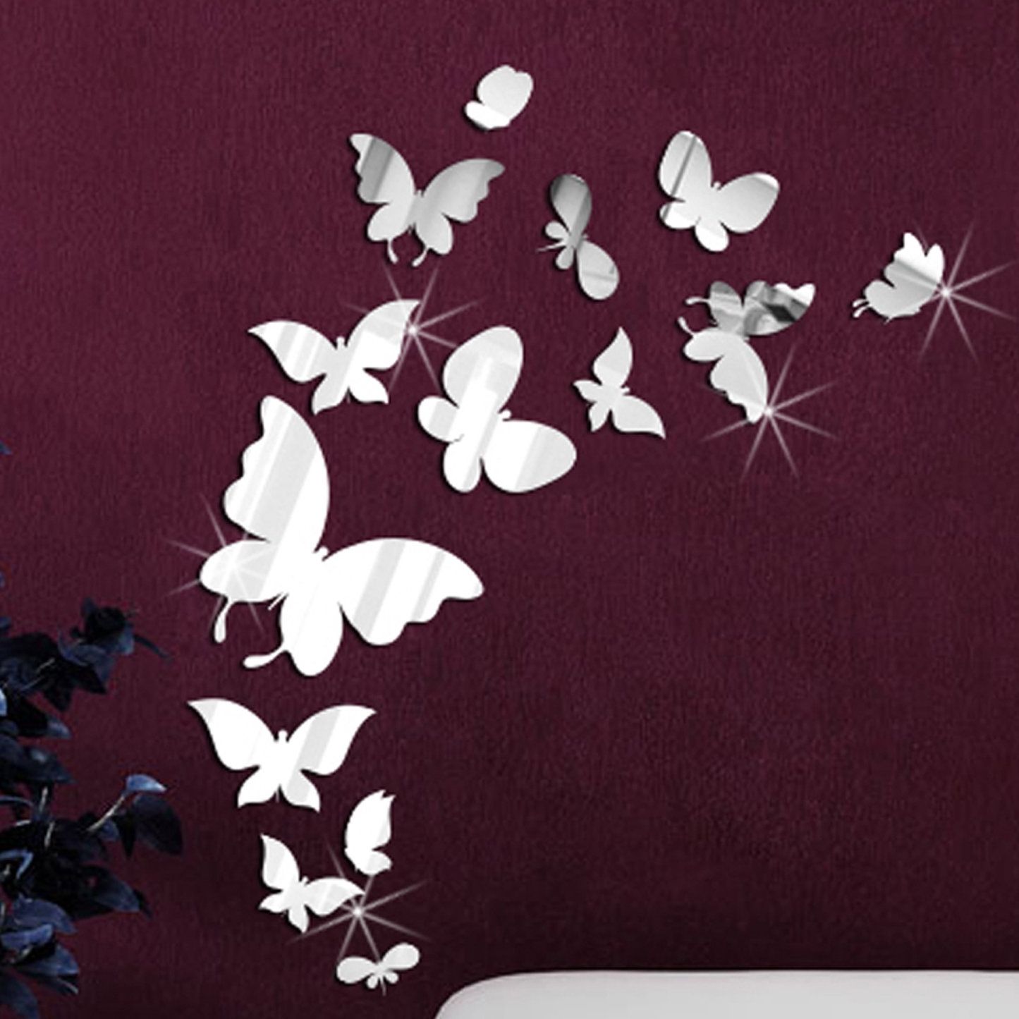 Walplus 14 Mirror Butterflies Wall Art Wall Decal & Reviews | Wayfair For Butterfly Wall Art (Photo 1 of 20)