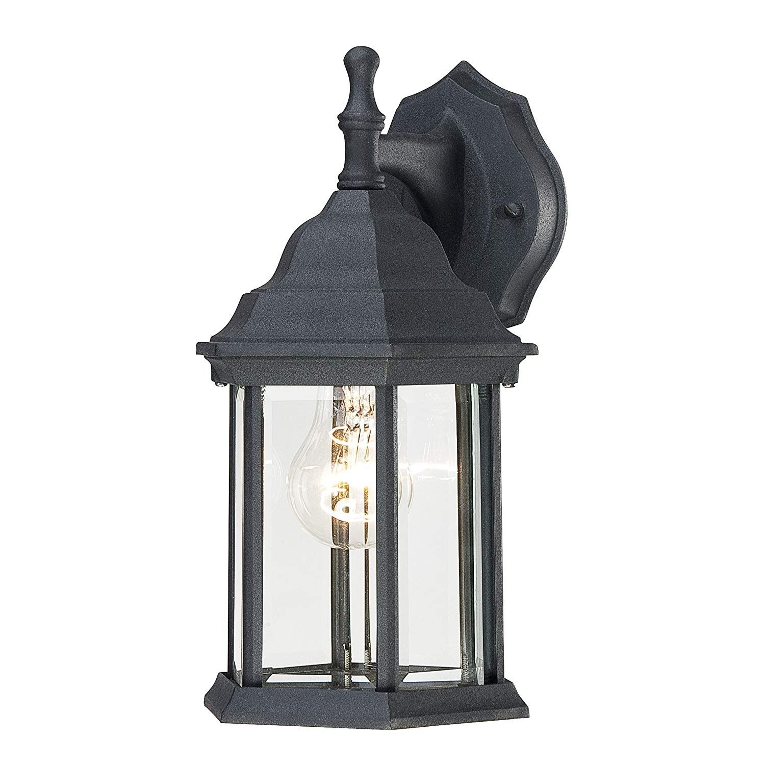 Westinghouse 6783100 One Light Exterior Wall Lantern, Textured Black With Regard To Black Outdoor Lanterns (View 17 of 20)