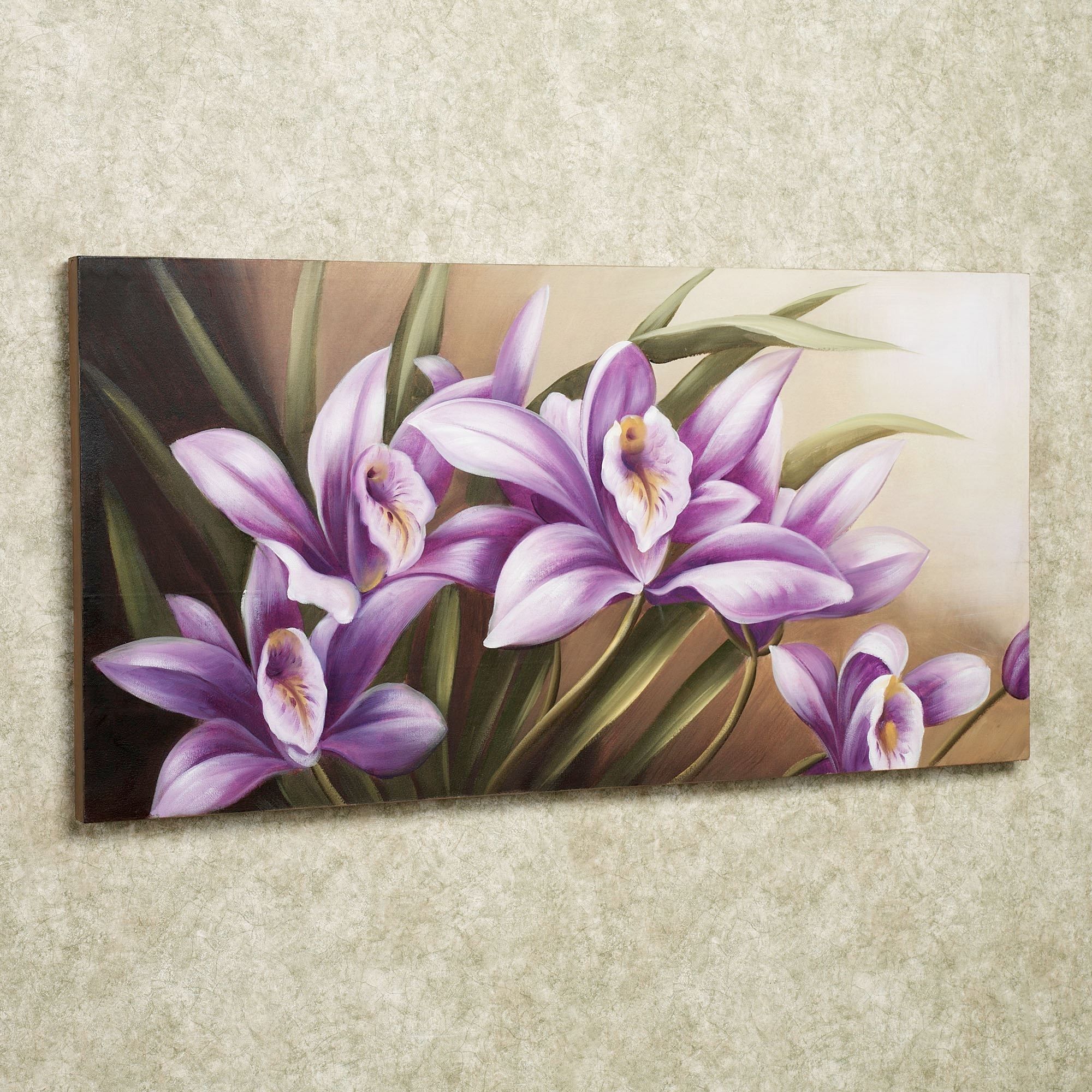 Wild Orchid Handpainted Floral Canvas Wall Art With Regard To Floral Wall Art (View 9 of 20)