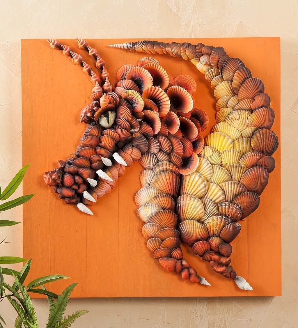 Wind & Weather Seashell Dragon Wall Décor | Wayfair Pertaining To Dragon Wall Art (View 15 of 20)