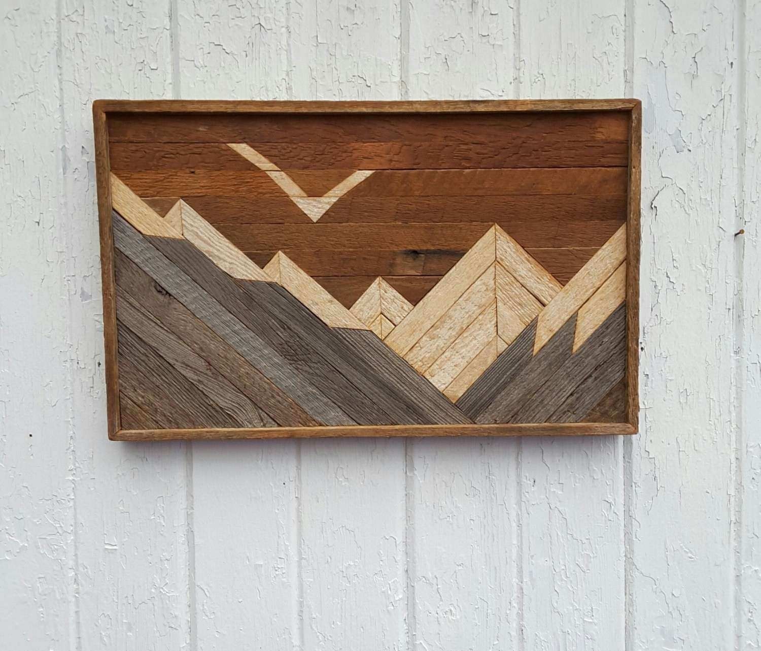 Wood Plank Wall Decor Best Of Reclaimed Wood Wall Art Mountains Pertaining To Plank Wall Art (View 6 of 20)