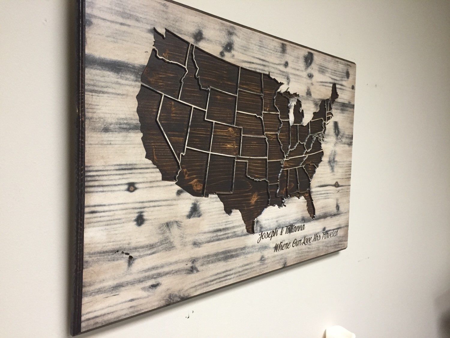 Wood Us Map Wall Art, Carved, United States Map, Us Map With States Within United States Map Wall Art (View 15 of 20)