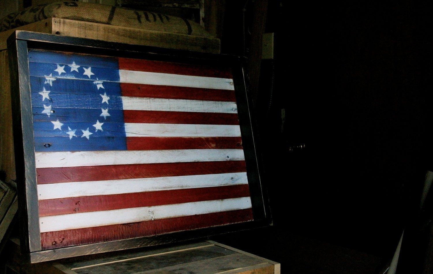 Wooden Wall Art Vintage American Flag Wall Art Reclaimed | Etsy Inside Vintage American Flag Wall Art (View 19 of 20)