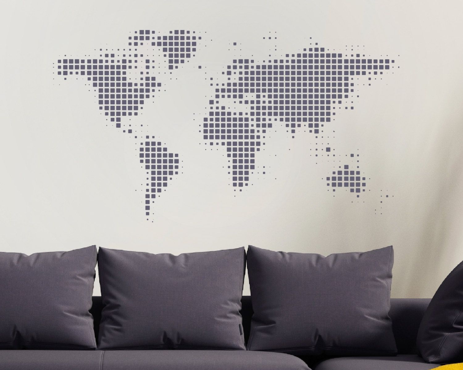 World Map Wall Sticker – World Wall Sticker – World Map – World With Regard To Wall Art World Map (View 3 of 20)
