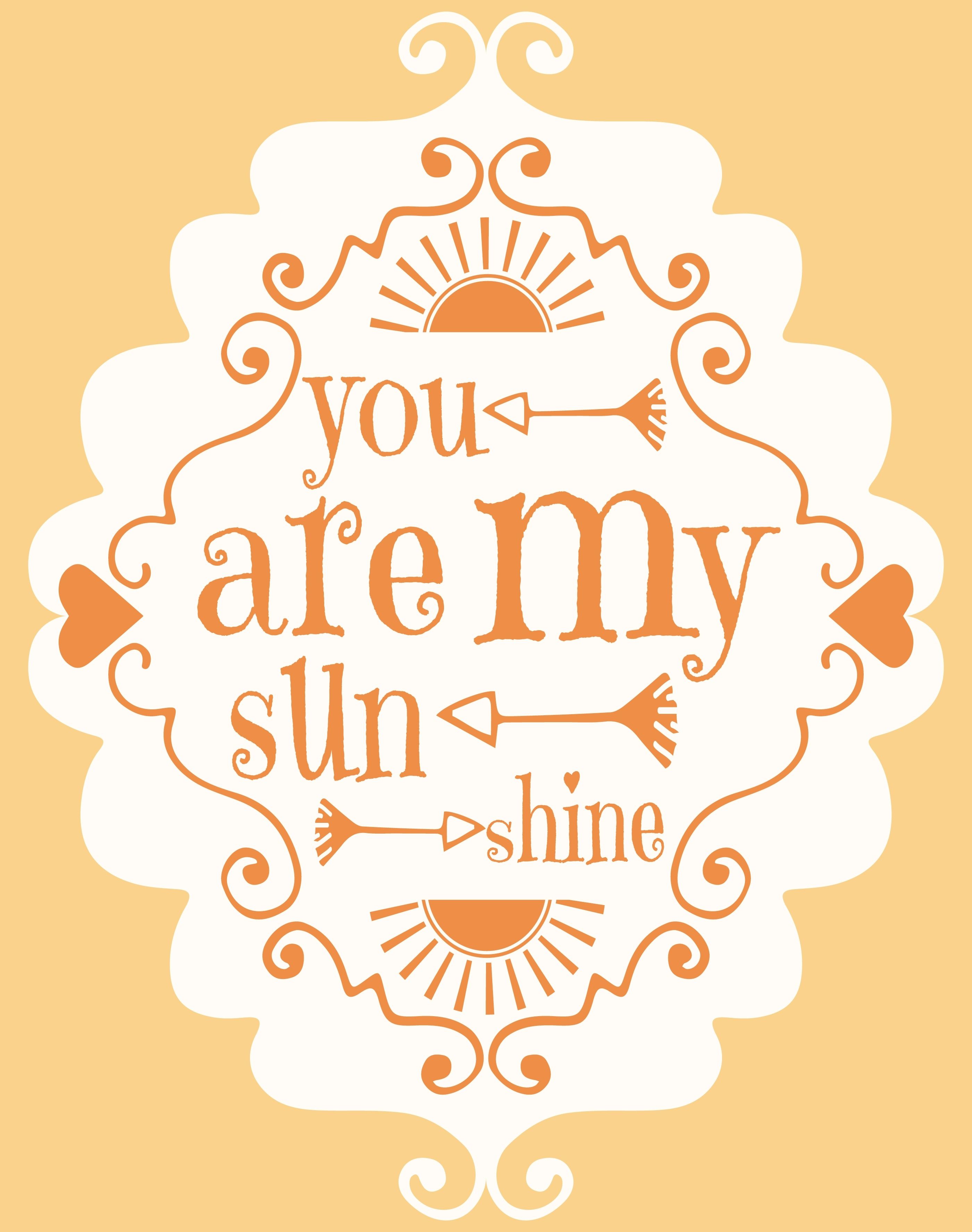 You Are My Sunshine Wall Art Poster – Download Free Vector Art With You Are My Sunshine Wall Art (View 24 of 25)