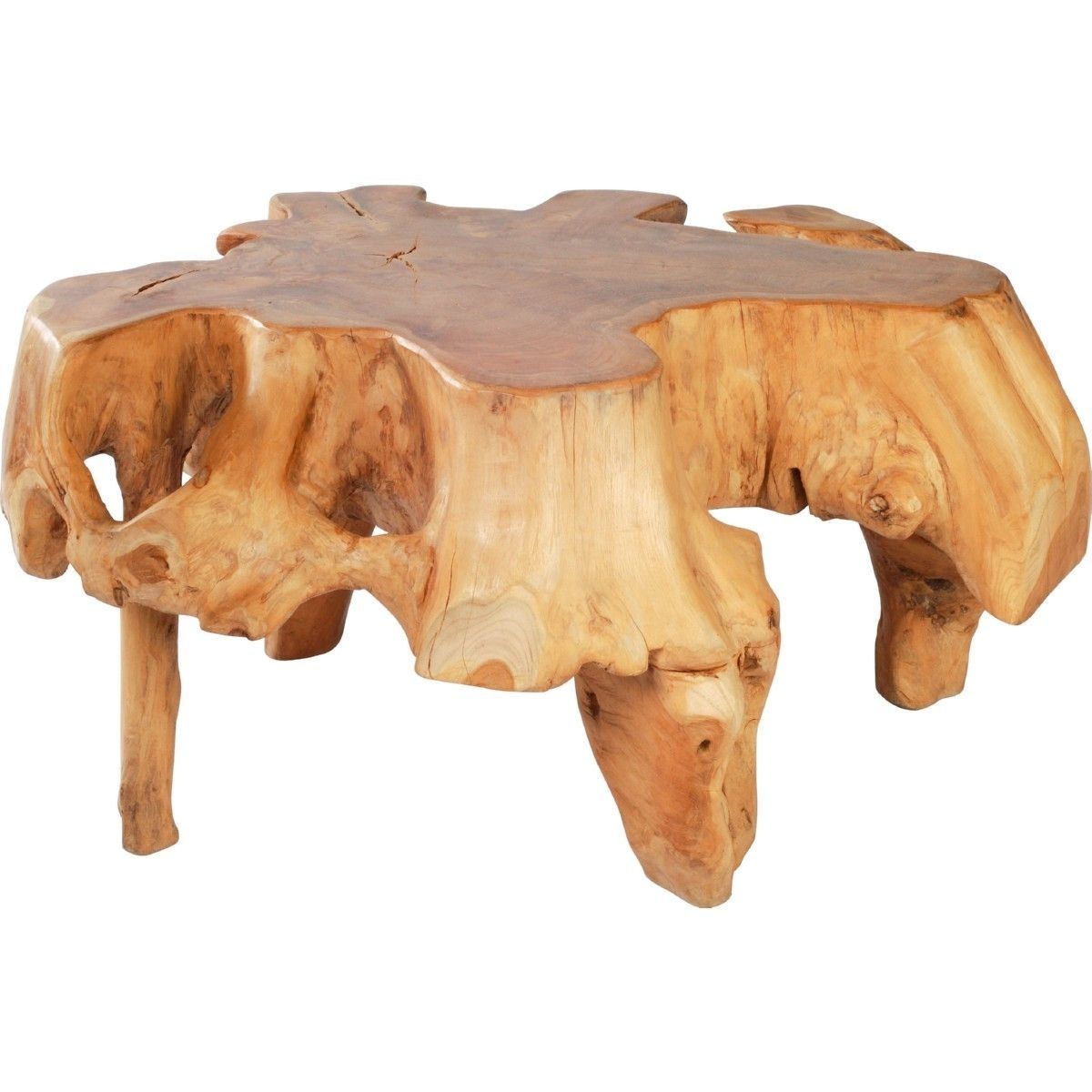 Zuo Modern Broll Coffee Table Organic Shape Teak Acrylic Gold Pertaining To Broll Coffee Tables (View 4 of 30)