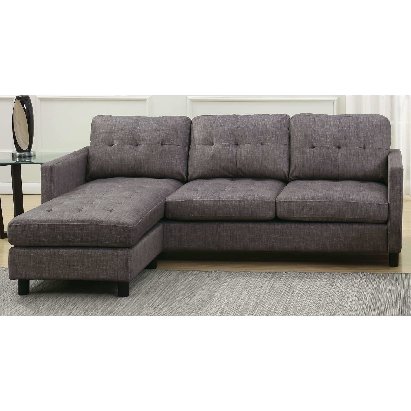 3 Piece Sectional Sofa With Chaise Reviews | Baci Living Room With Malbry Point 3 Piece Sectionals With Raf Chaise (View 22 of 30)