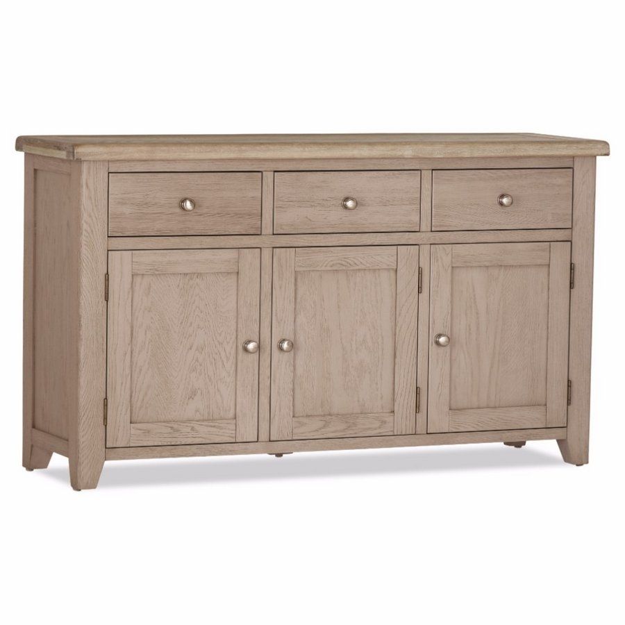 Abdabs Furniture – Scotia Grey And Whitewash 3 Door 3 Drawer Sideboard Inside White Wash 3 Door 3 Drawer Sideboards (Photo 2 of 30)