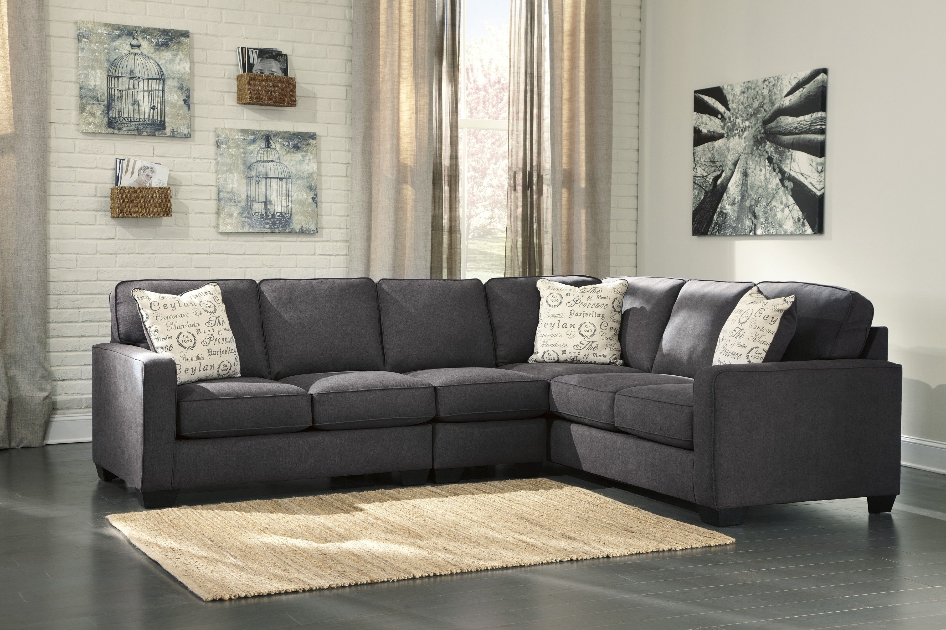 Alenya Charcoal 16601 3 Pc Sectional Pertaining To Sierra Foam Ii 3 Piece Sectionals (View 6 of 30)