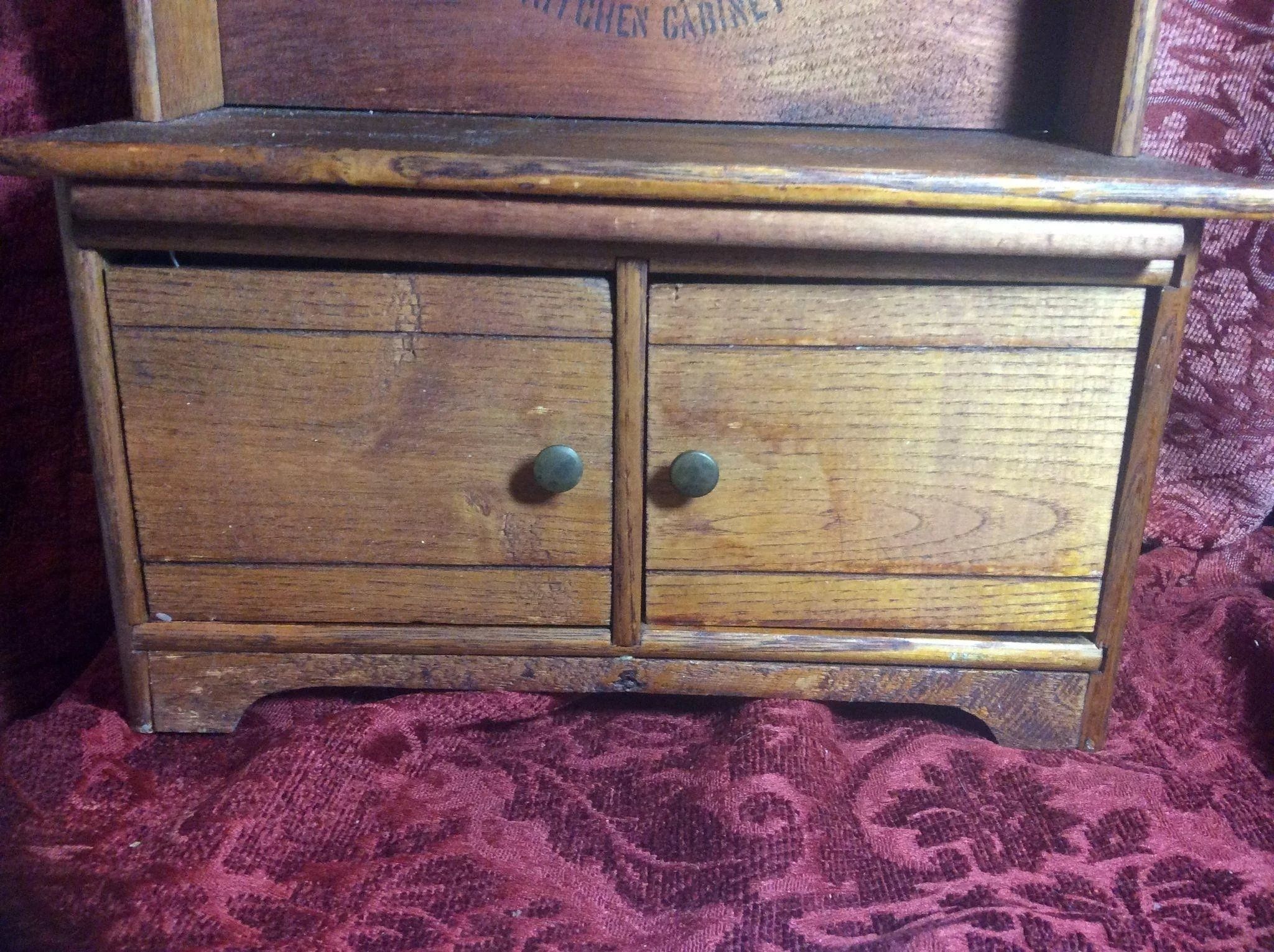 Antique Cass Wooden Child's Toy Dish Cabinet With Pull Out Bread With Cass 2 Door Sideboards (Photo 20 of 30)
