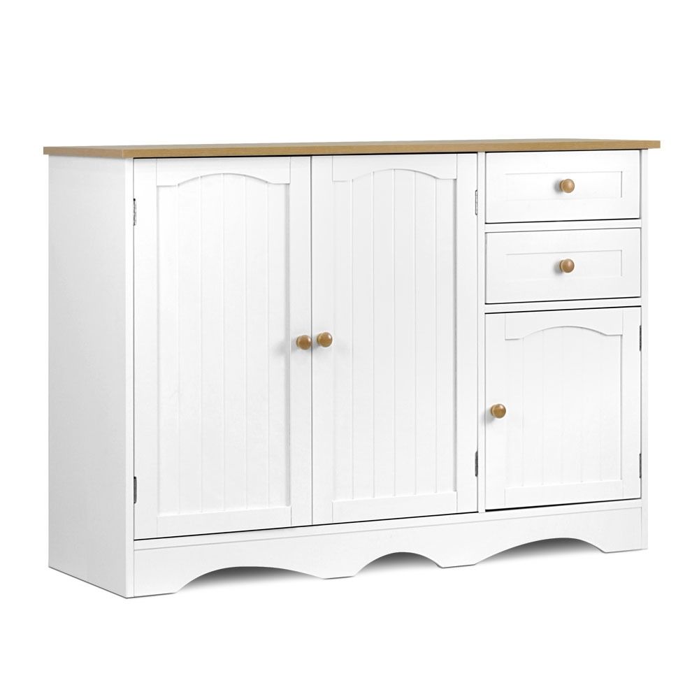 Artiss Buffest Sideboard Hallway Entrance Table – White With Regard To White Wash Carved Door Jumbo Sideboards (View 23 of 30)