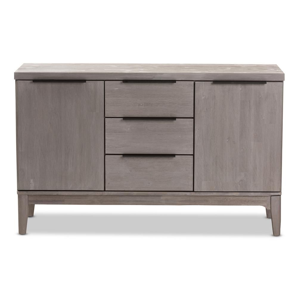 Baxton Studio Nash Platinum Grey Sideboard 28862 7643 Hd – The Home In Antique White Distressed 3 Drawer/2 Door Sideboards (Photo 3 of 30)