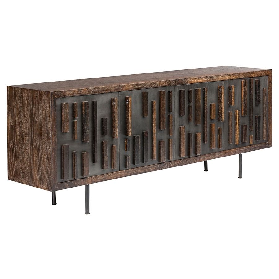 Blok Washed Black Oak Sideboard | Eurway Furniture Inside Black Oak Wood And Wrought Iron Sideboards (View 5 of 30)