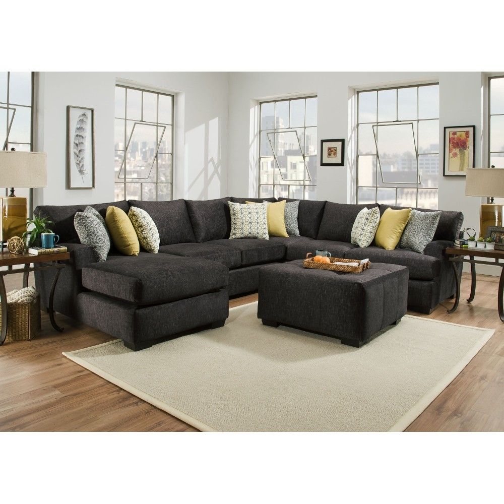 Boulevard Gray Sectional Corinthian – Blvdlsf3pcsec | Conn's For Evan 2 Piece Sectionals With Raf Chaise (View 15 of 30)