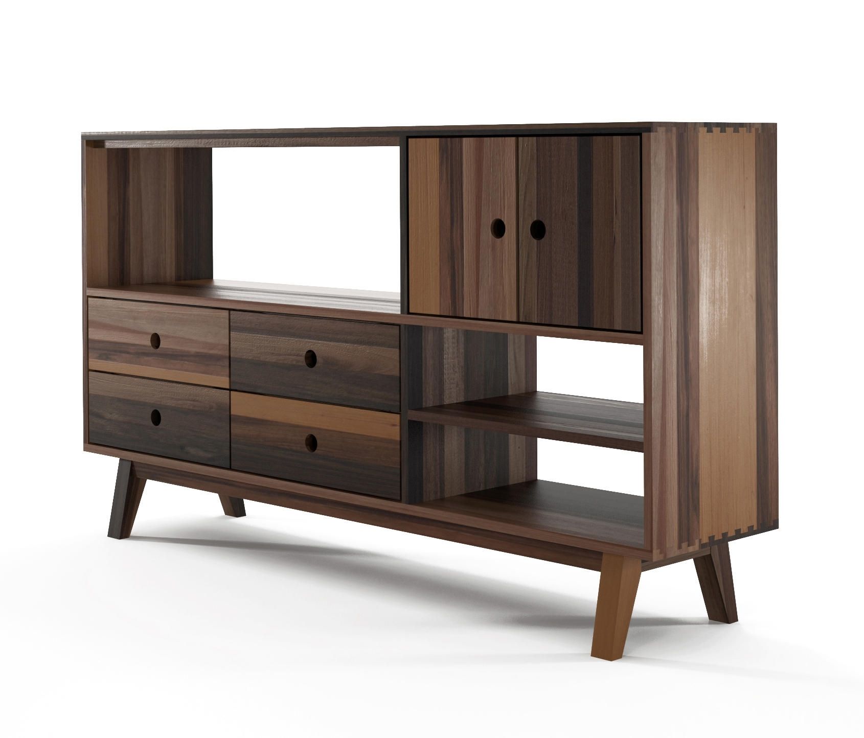 Brooklyn Sideboard 4 Drawers 2 Doors 3 Niches – Sideboards From With Regard To 3 Drawer/2 Door Sideboards (Photo 15 of 30)