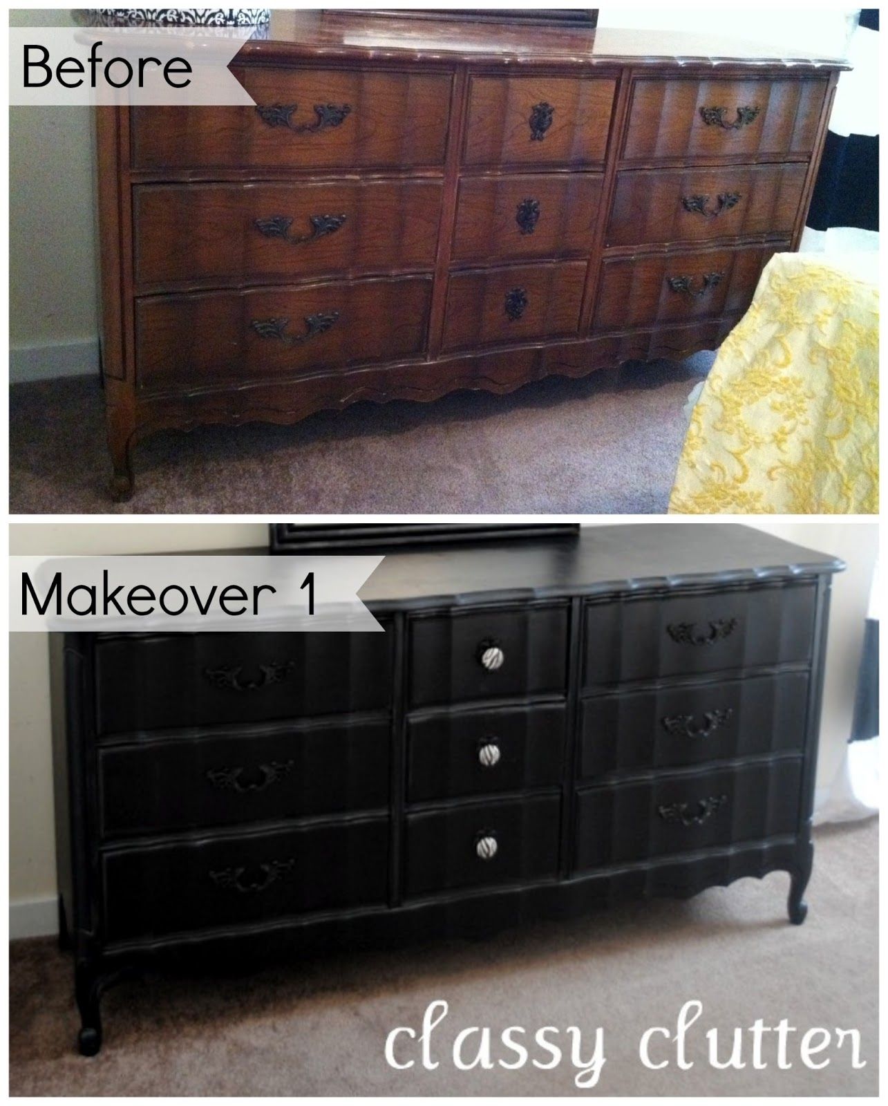 Chalk Paint Recipe And Chalk Paint Dresser Makeover In Rustic Black & Zebra Pine Sideboards (View 28 of 30)