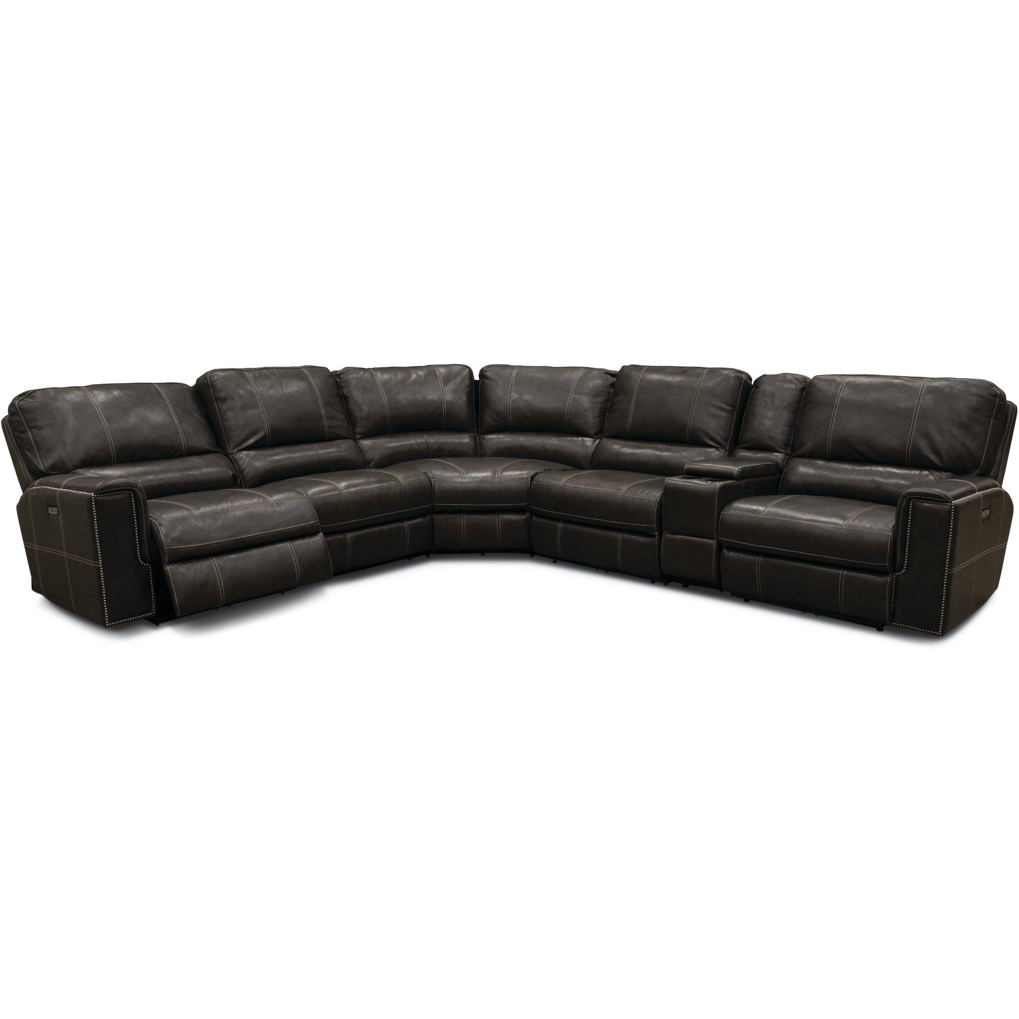 Charcoal Gray 6 Piece Power Reclining Sectional Sofa – Salinger | Rc With Denali Light Grey 6 Piece Reclining Sectionals With 2 Power Headrests (Photo 6 of 30)