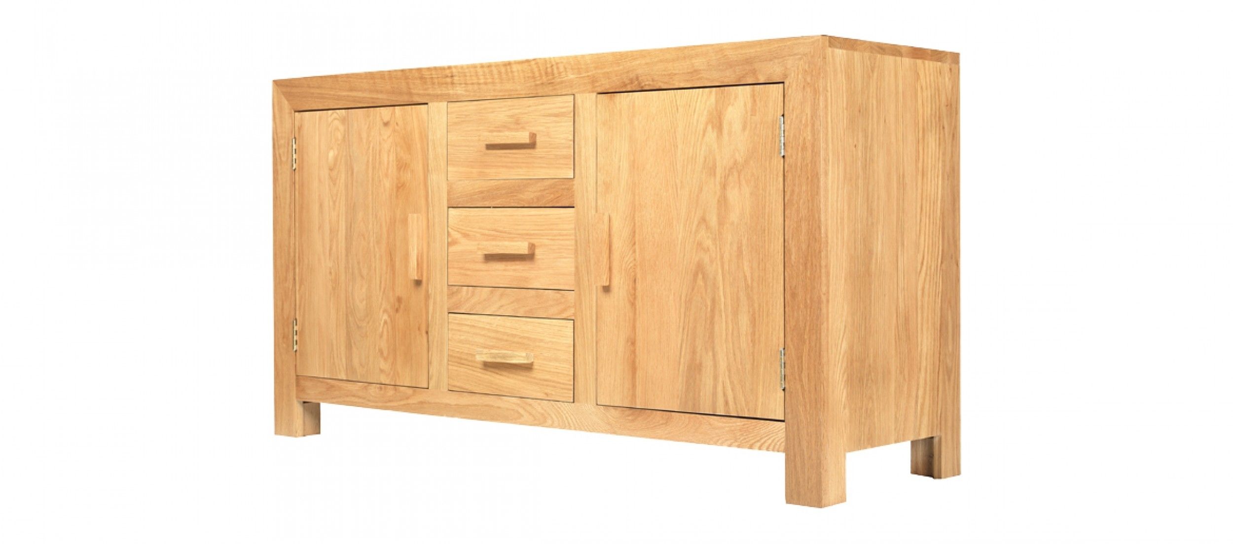 Cube Oak Large Sideboard | Quercus Living Throughout 2 Door/2 Drawer Cast Jali Sideboards (View 11 of 30)
