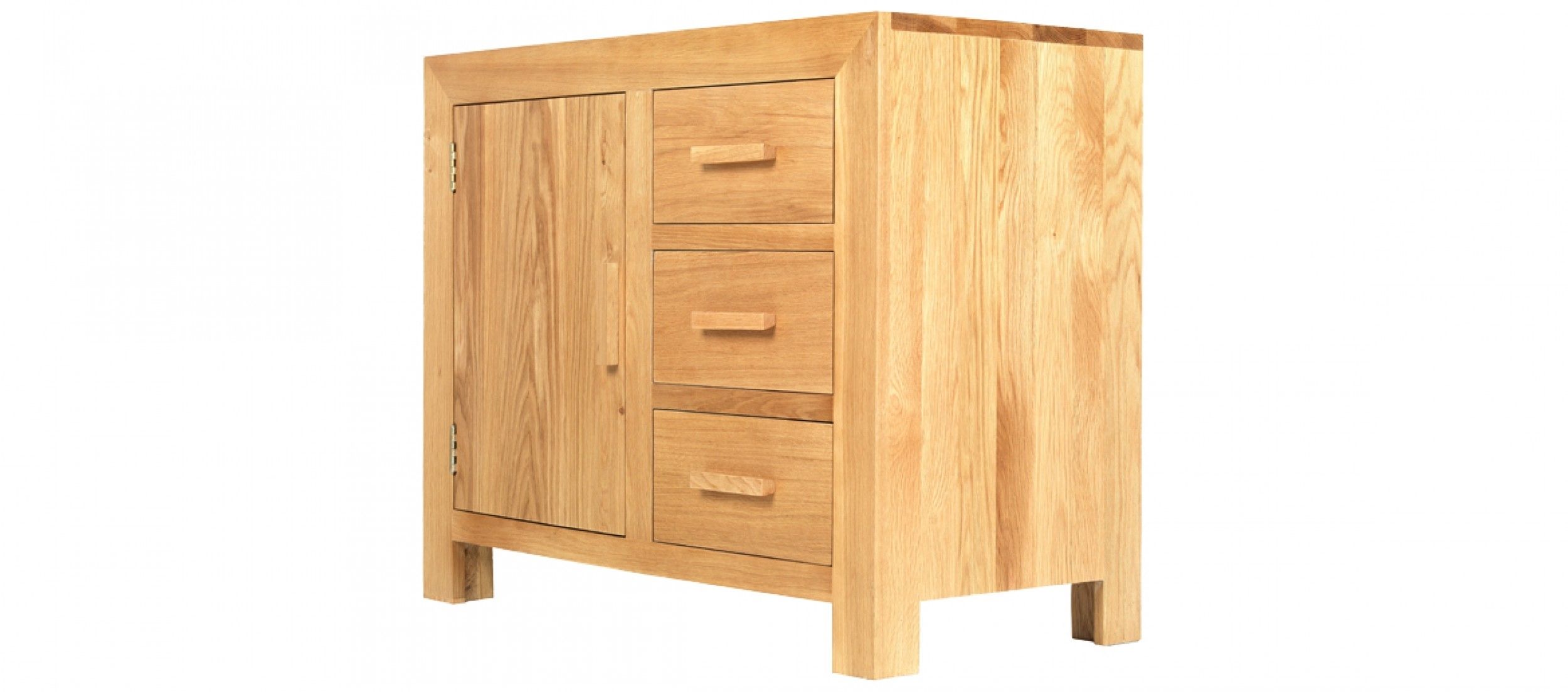 Cube Oak Small Sideboard | Quercus Living Throughout 4 Door/4 Drawer Cast Jali Sideboards (View 19 of 30)