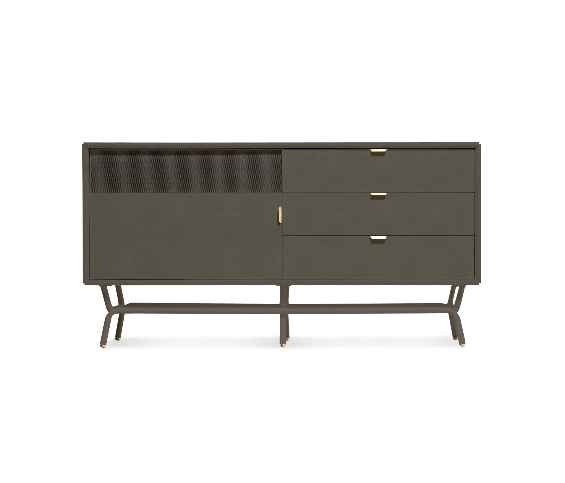 Dang 1 Door – 3 Drawer Console – Sideboards From Blu Dot | Architonic For Walnut Finish 2 Door/3 Drawer Sideboards (View 21 of 30)