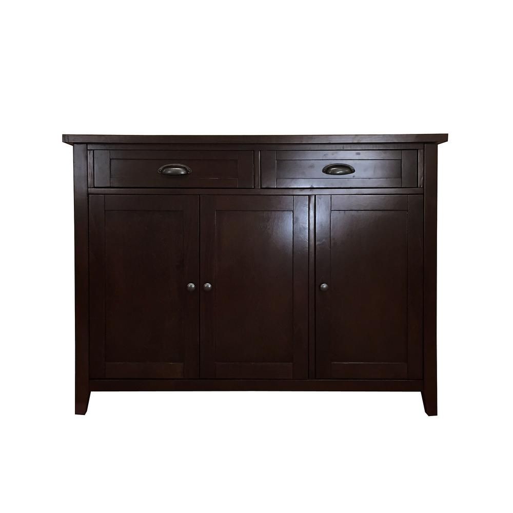 Donnieann Brookdale Dark Walnut Buffet/sideboard With 2 Drawers And Regarding 2 Drawer Sideboards (Photo 17 of 30)