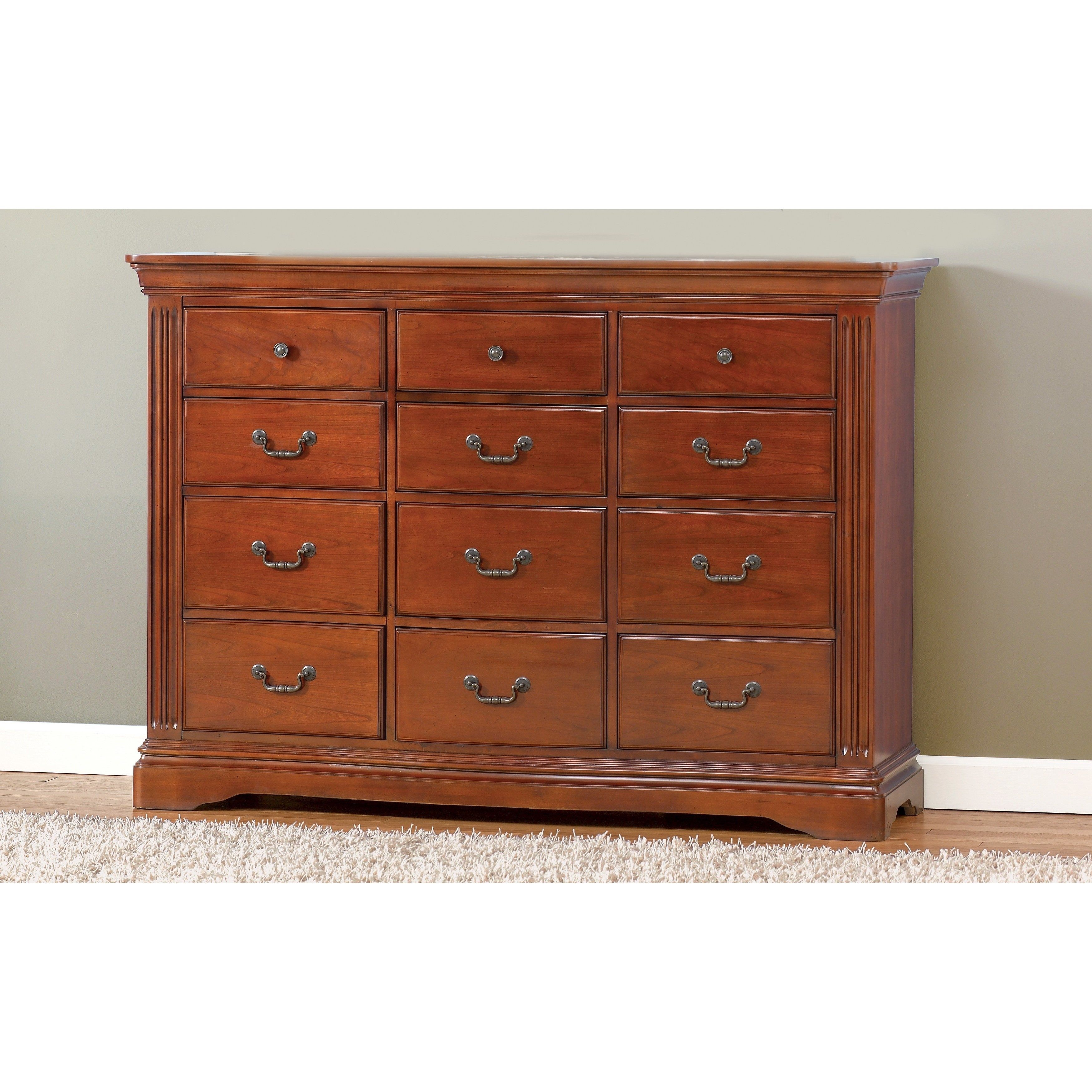 Greenbriar Ii Dresser Brown Cherry 12 Drawer – Free Shipping Today Within Candice Ii Sideboards (Photo 25 of 30)
