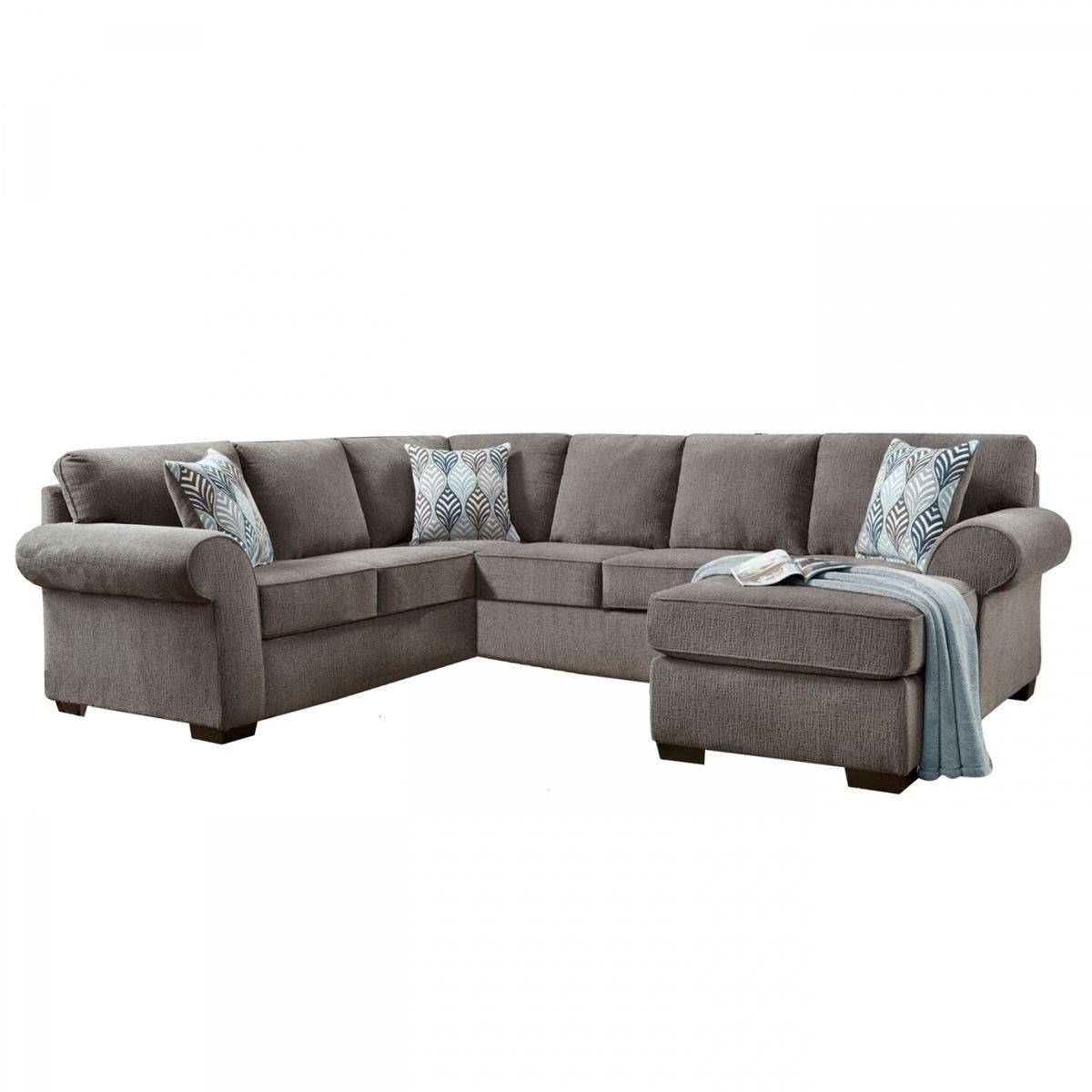 Grey Sectional Mcdade Graphite 2 Piece W Raf Chaise Living Spaces Intended For Mcdade Graphite 2 Piece Sectionals With Raf Chaise (Photo 3 of 30)