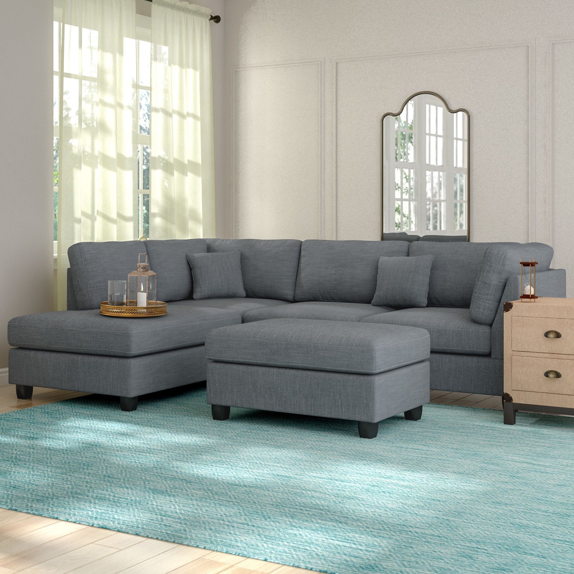 Grey Sectionals You'll Love | Wayfair Inside Norfolk Grey 3 Piece Sectionals With Laf Chaise (View 10 of 30)