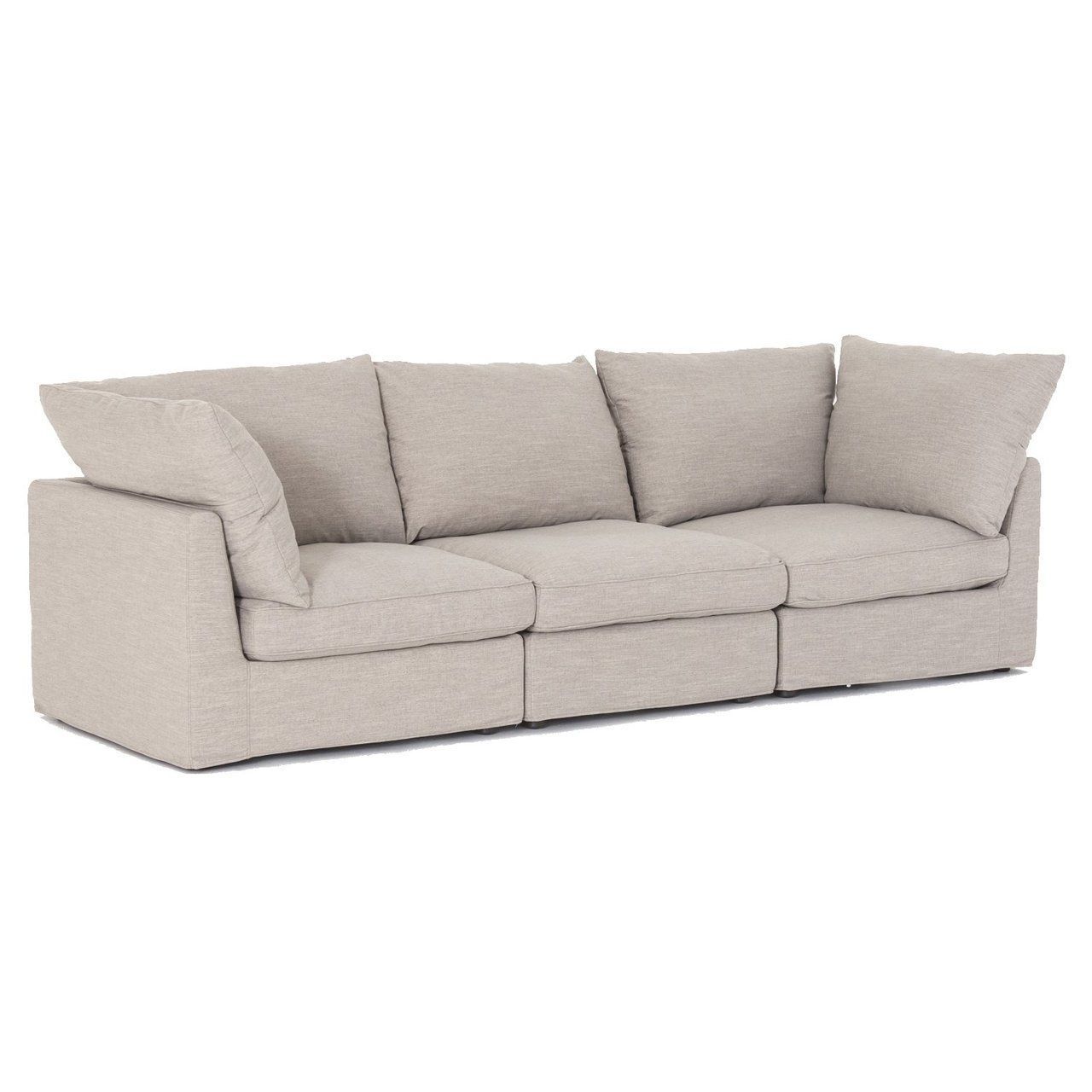 Harper Foam 3 Piece Sectional W/raf Chaise For Aquarius Light Grey 2 Piece Sectionals With Raf Chaise (Photo 26 of 30)