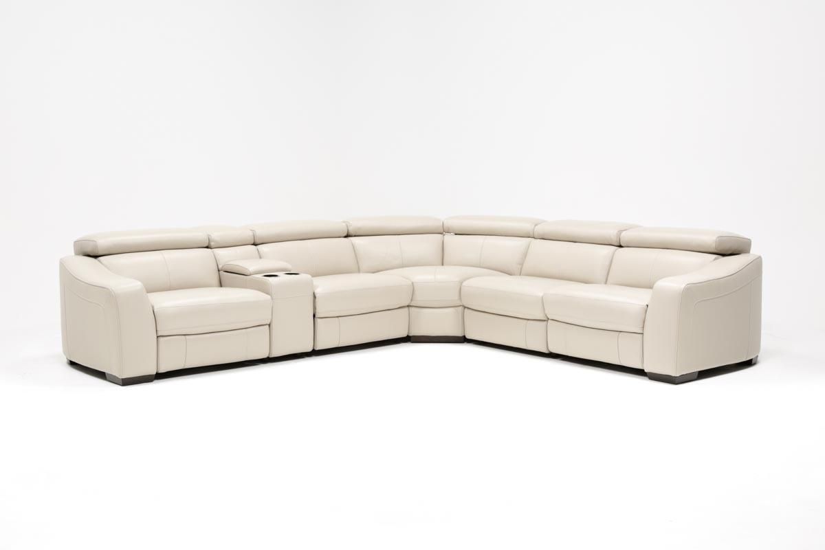 Kristen Silver Grey 6 Piece Power Reclining Sectional | Living Spaces With Regard To Kristen Silver Grey 6 Piece Power Reclining Sectionals (Photo 1 of 30)