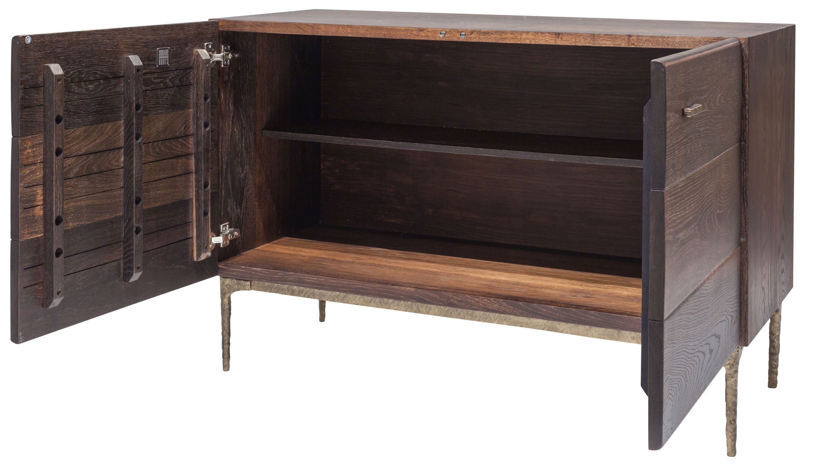 Kulu Sideboard Buffet In Seared Oak And Gilded Bronze Cast Iron Legs With Regard To Iron Sideboards (View 30 of 30)