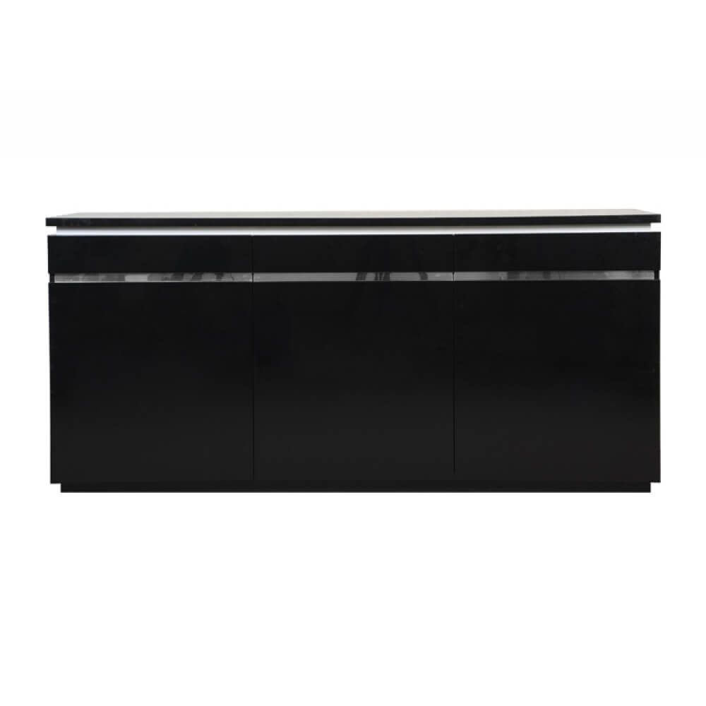 Logan Modern Black Sideboard High Gloss & Lights | Sideboards | Fads With Logan Sideboards (View 11 of 30)