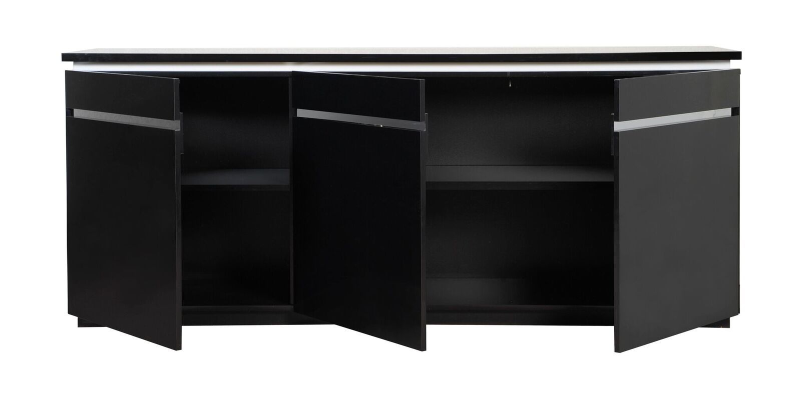 Logan Modern Black Sideboard High Gloss & Lights | Sideboards | Fads Within Logan Sideboards (View 30 of 30)