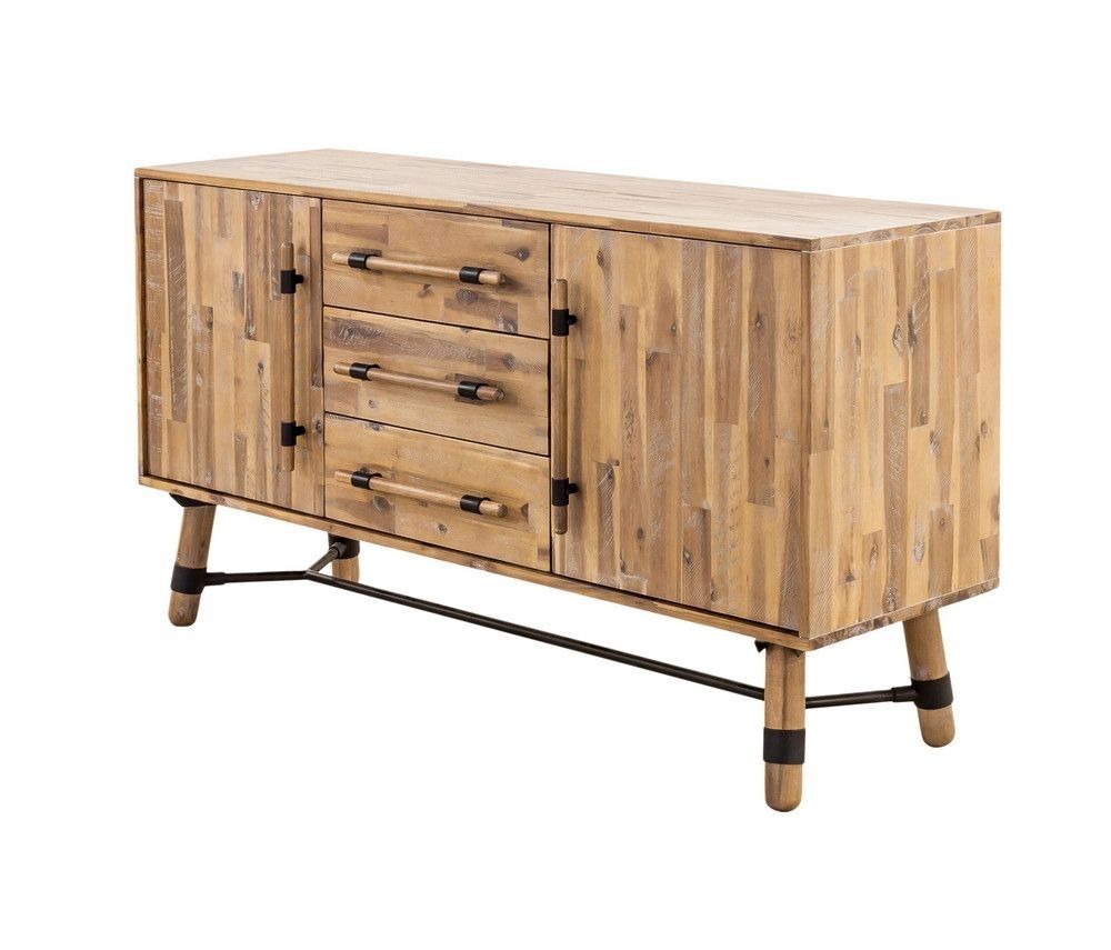 Long Hudson Sideboard | Collection And Products Inside Burnt Oak Bleached Pine Sideboards (View 6 of 30)