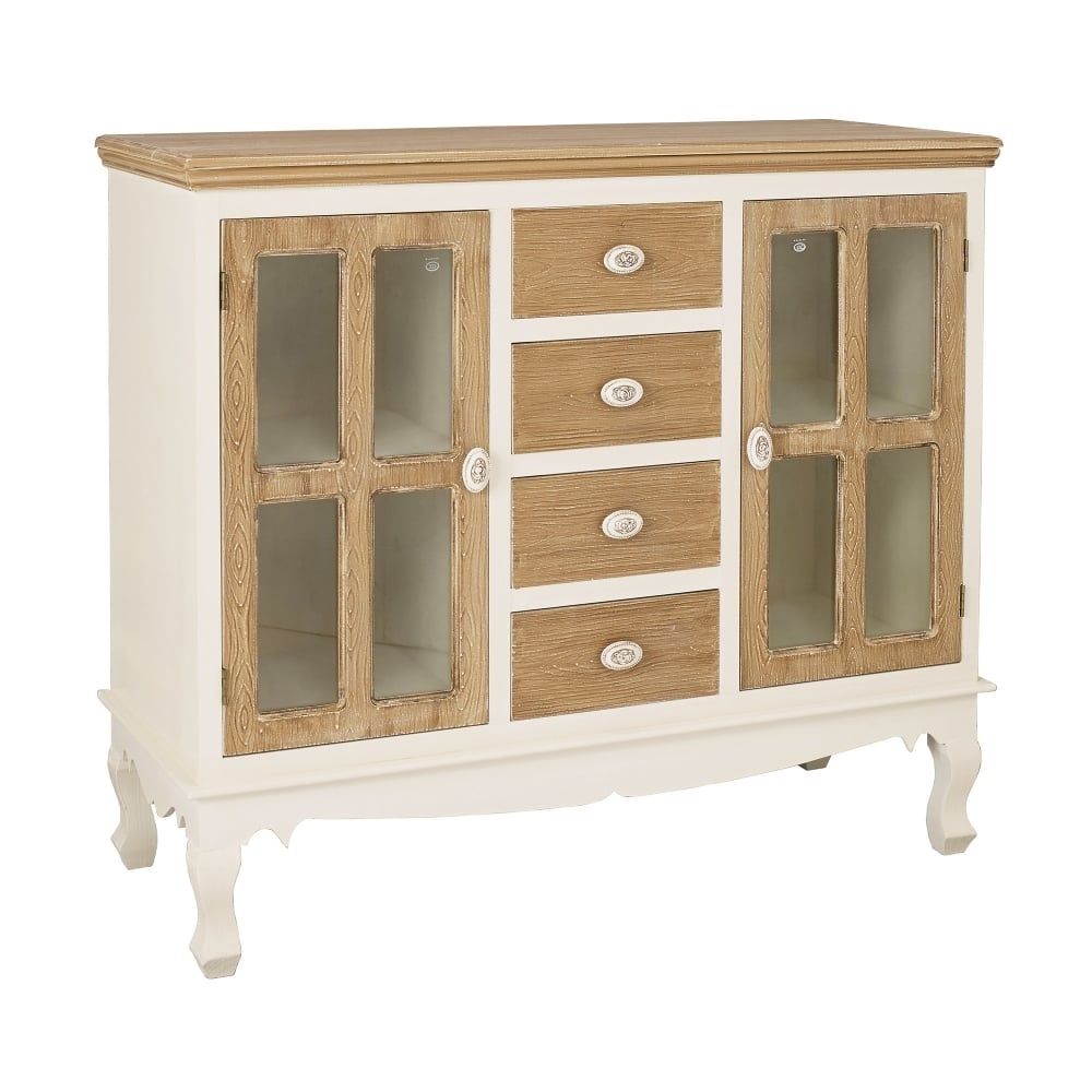 Lpd Furniture Juliette Soft White Sideboard | Leader Stores Inside Antique White Distressed 3 Drawer/2 Door Sideboards (View 13 of 30)