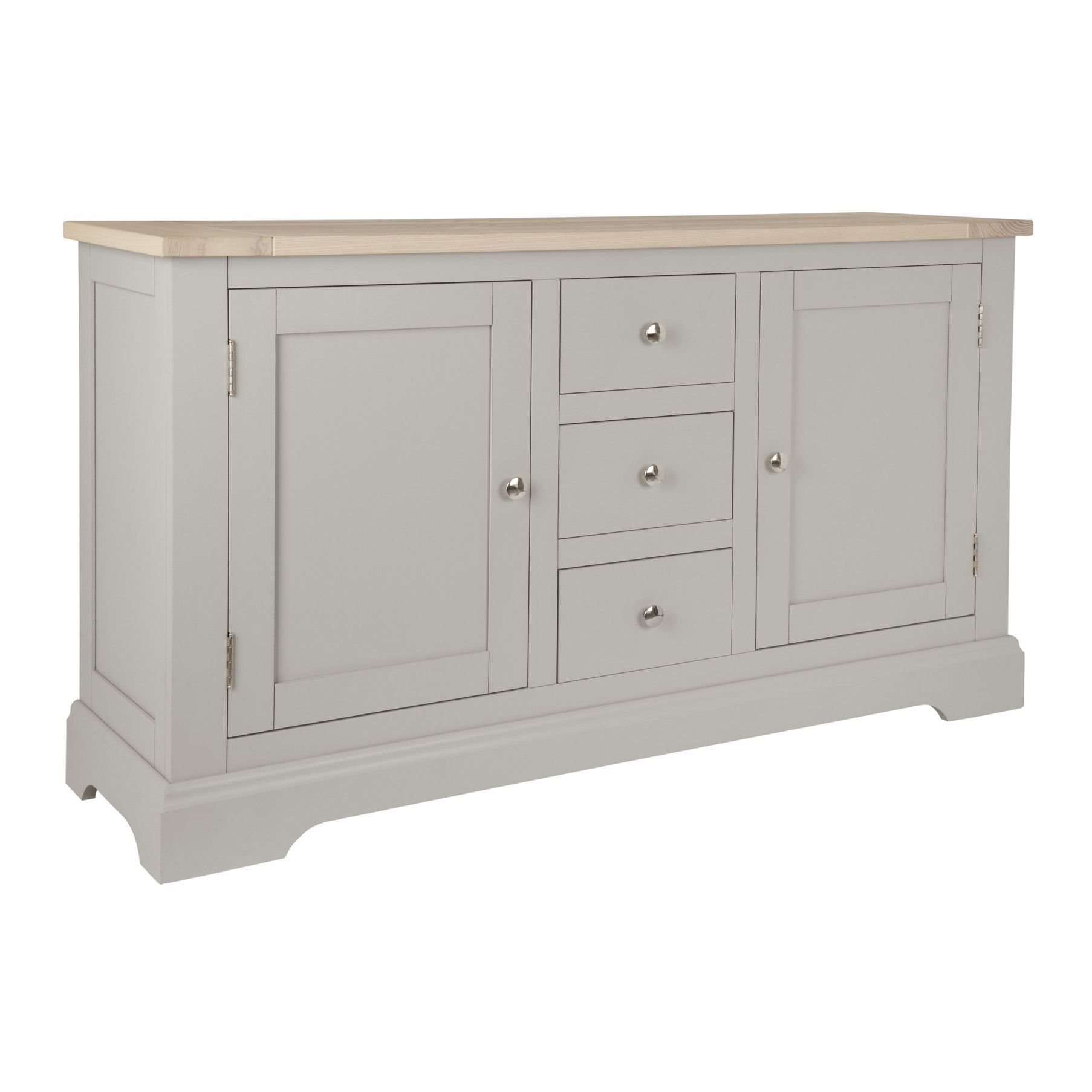 Featured Photo of 2024 Popular Oil Pale Finish 3-door Sideboards